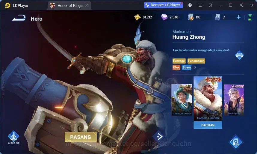 Honor of Kings Accounts Global | 80H 63S |1 Legend Lam, Limited Yuhuan, Ev image 12