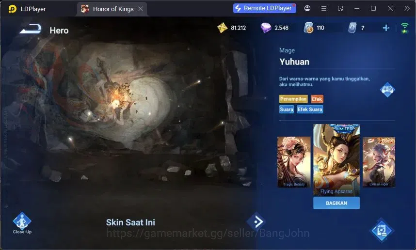 Honor of Kings Accounts Global | 80H 63S |1 Legend Lam, Limited Yuhuan, Ev image 14