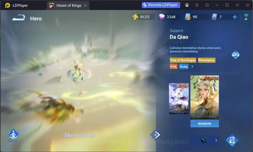 Honor of Kings Accounts Global | 80H 63S |1 Legend Lam, Limited Yuhuan, Ev image 18