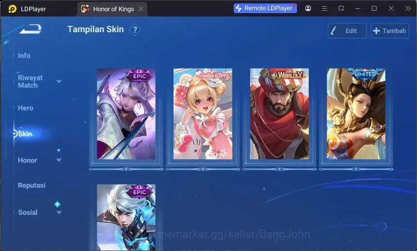 Honor of Kings Accounts Global | 80H 63S |1 Legend Lam, Limited Yuhuan, Ev image 20