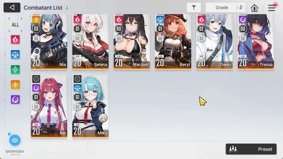 Chaos Zero Nightmare Accounts GLOBAL|Lv 30|5 SSR[Heidemarie,Diana,Yuki,Kayron,Luke]+9 SR[MikaM1,NiaM3,BerylM1,Etc]|1 SSR 4