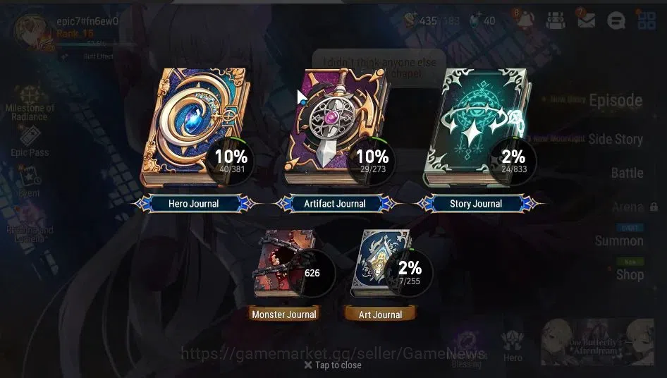 Epic Seven Accounts GLOBAL Unverif|New Era|2 ML(LQ Charlotte, DP Aria) image 3