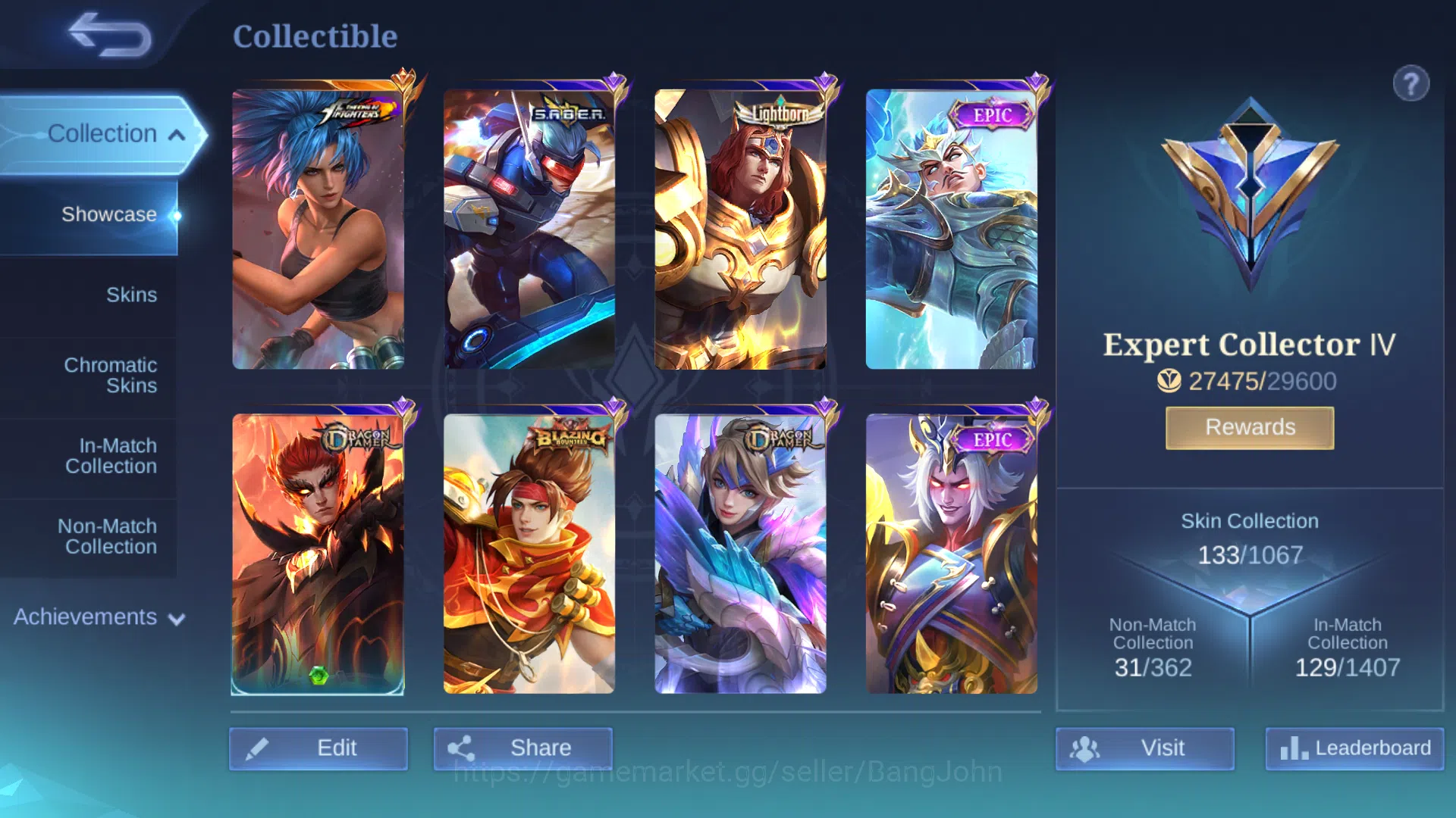 Mobile Legends: Bang Bang Accounts Skin 133 | Spec Tank | Lightborn Tigreal | Epic Ga image 2