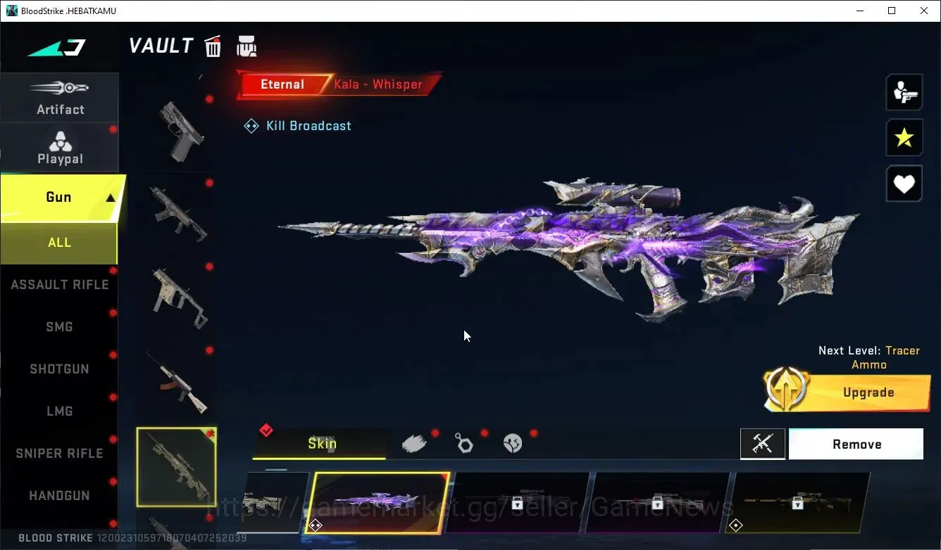 Blood Strike Accounts Collab Skin ASIA|ETERNAL Kala-Whisper Lv2 |Collab Kraken-Enzo, SKS-Mumen Rider|1 ULTRA Ethan|LMT 1