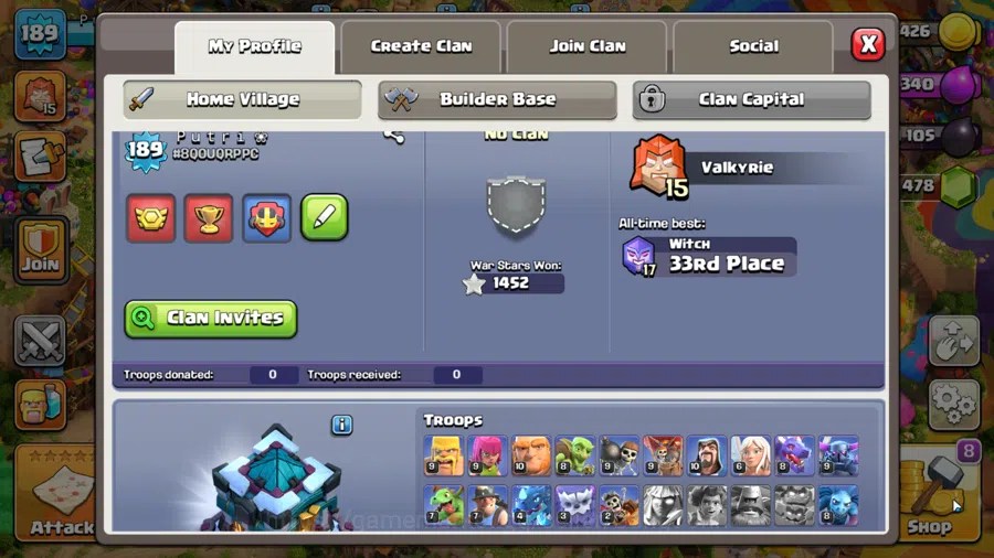 Clash of Clans Accounts TH 13 MAX-BH 9|Many Skin|LVL 189|League Valkyrie15 image 4