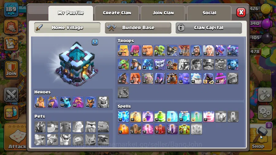 Clash of Clans Accounts TH 13 MAX-BH 9|Many Skin|LVL 189|League Valkyrie15 image 5