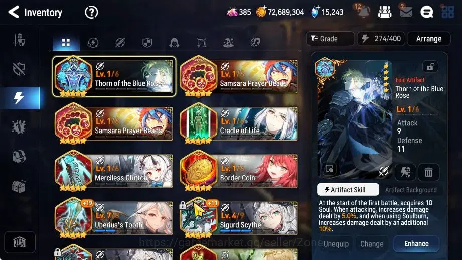 Epic Seven Accounts High-End ASIA|17ML (SN Yulha, Salome, Abyss Yufine, Emp ILynav, LHC, RRoana)|PoH, Theather ON|SS|Stove 13
