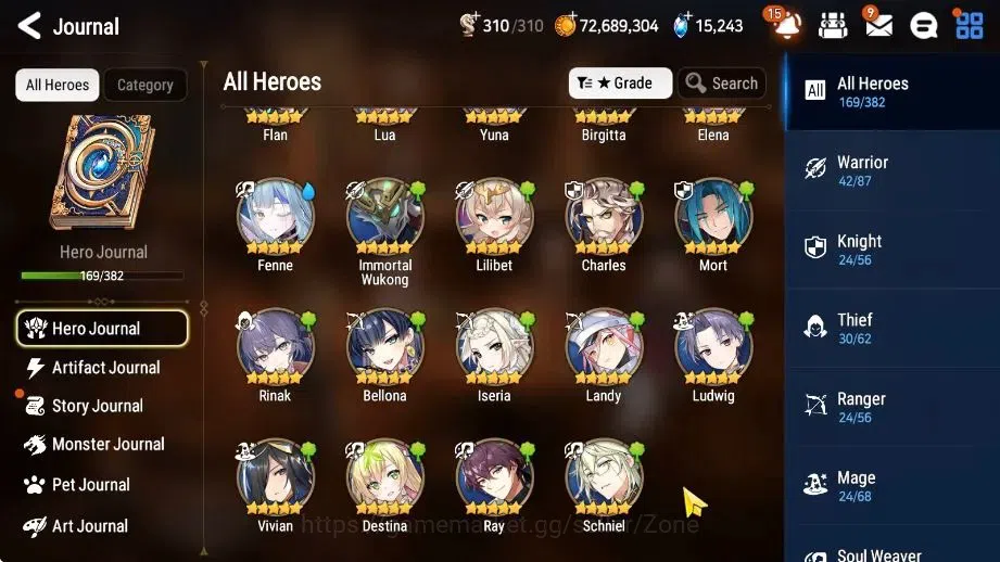 Epic Seven Accounts High-End ASIA|17ML (SN Yulha, Salome, Abyss Yufine, Emp ILynav, LHC, RRoana)|PoH, Theather ON|SS|Stove 4