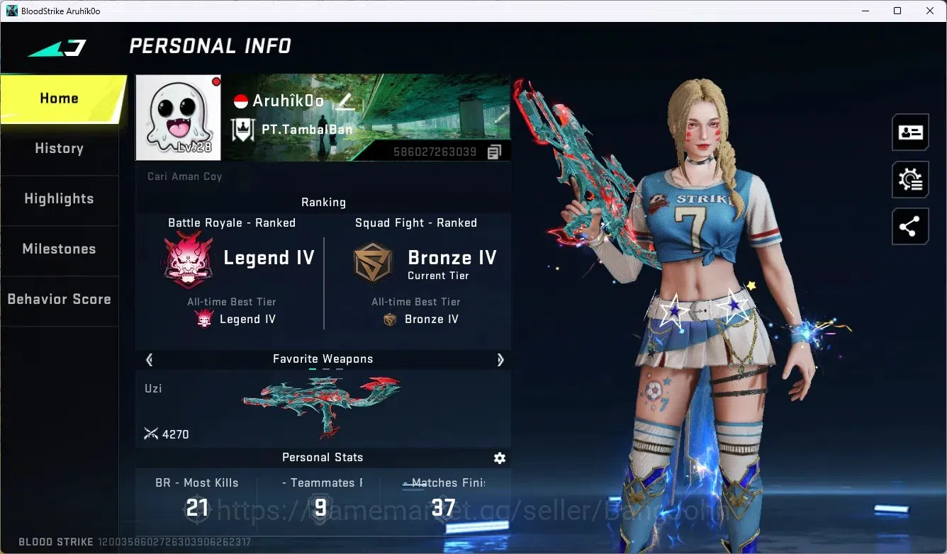 Blood Strike Accounts ASIA | 1 ETERNAL: Uzi-Scorpius | 3 ULTRA GUN | 1 U image 1