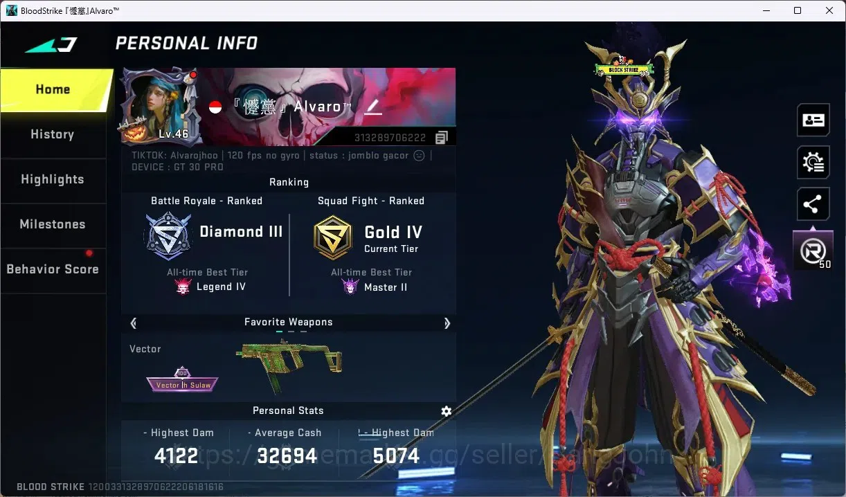 Blood Strike Accounts ASIA | Eternal ZERO - Odashadow |2 ULTRA GUN: SCAR image 1