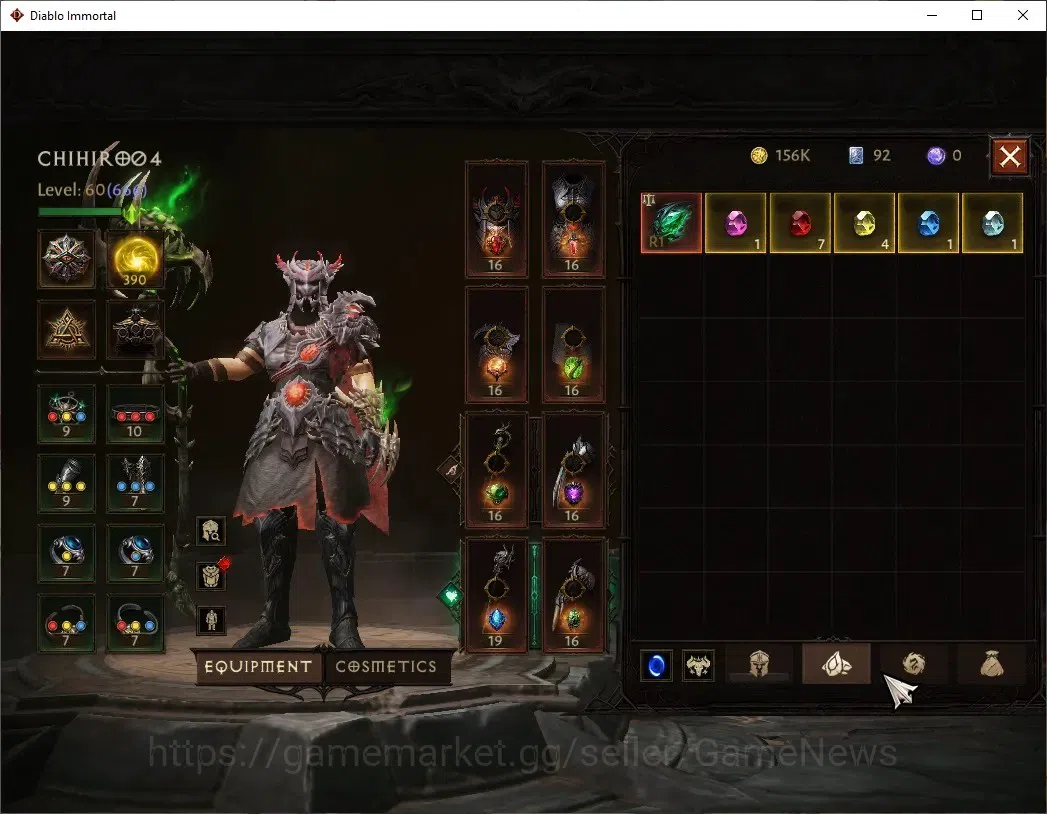 Diablo Immortal Accounts SA - Malah|CS ON|Lv60(666)|Druid|40k CR|Reso 390|P image 6