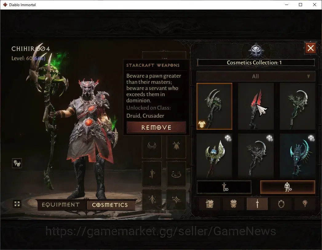 Diablo Immortal Accounts SA - Malah|CS ON|Lv60(666)|Druid|40k CR|Reso 390|P image 8