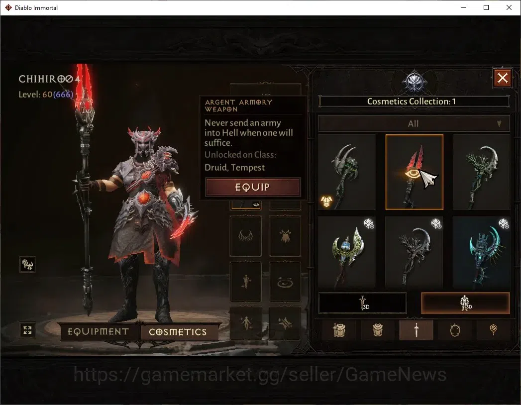 Diablo Immortal Accounts SA - Malah|CS ON|Lv60(666)|Druid|40k CR|Reso 390|P image 9