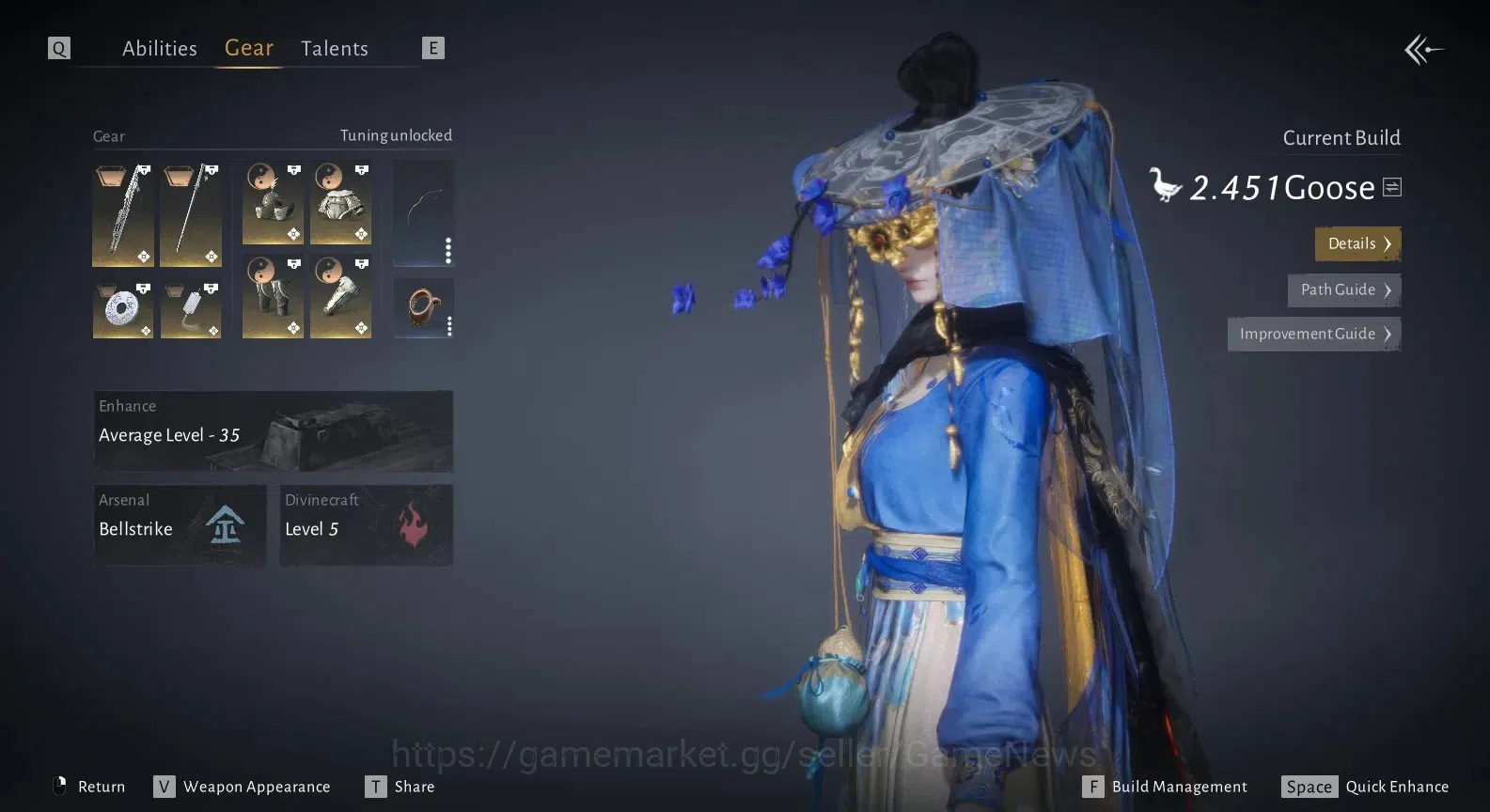 Where Winds Meet Accounts GLOBAL|Lv 91|GS 24K|Ghoststride + 1 Harmonic Core| image 8