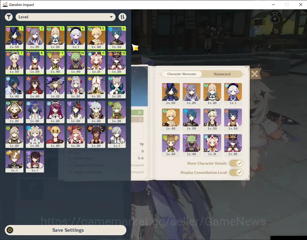 Genshin Impact Accounts Starter ASIA|AR 31|1 Limited (Clorinde)+3 Standard (Jean,Keqing,Qiqi)+3(*5Weapon)|All Unset|Male 1