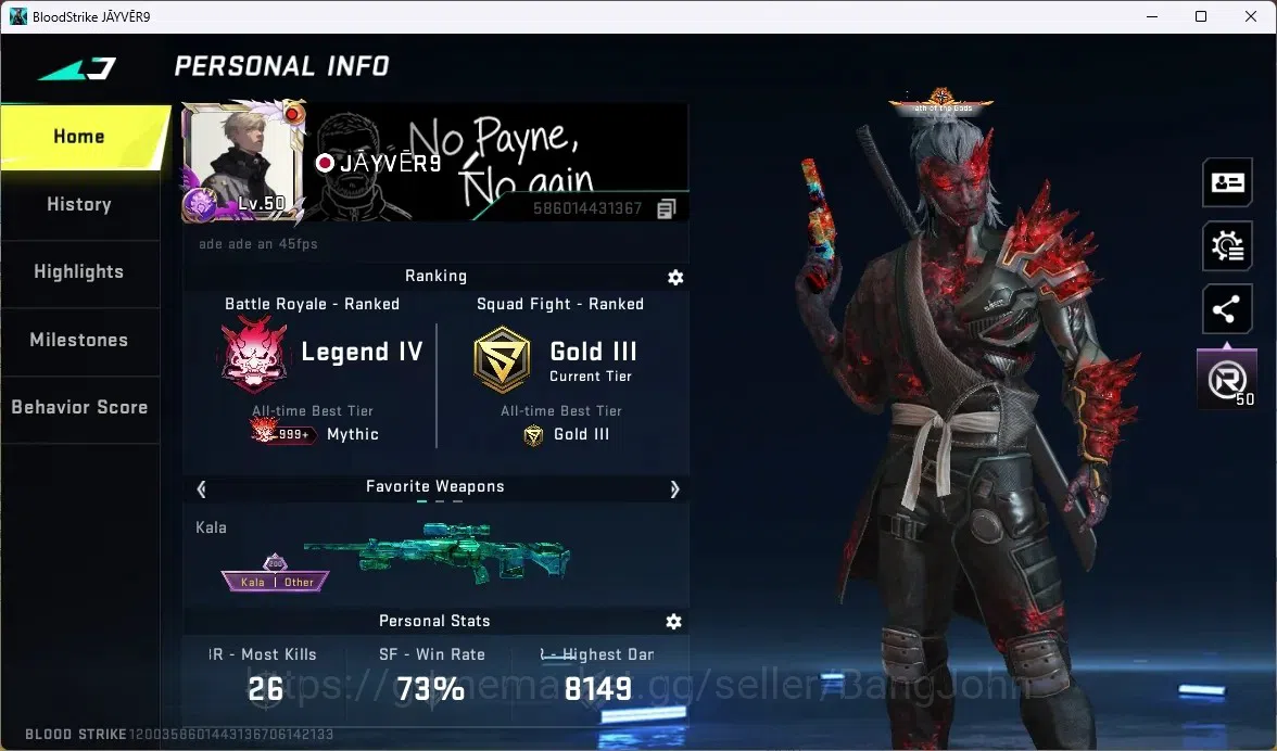 Blood Strike Accounts ASIA | Eternal: Desert Eagle-Scorpius |5 Collab Gu image 1