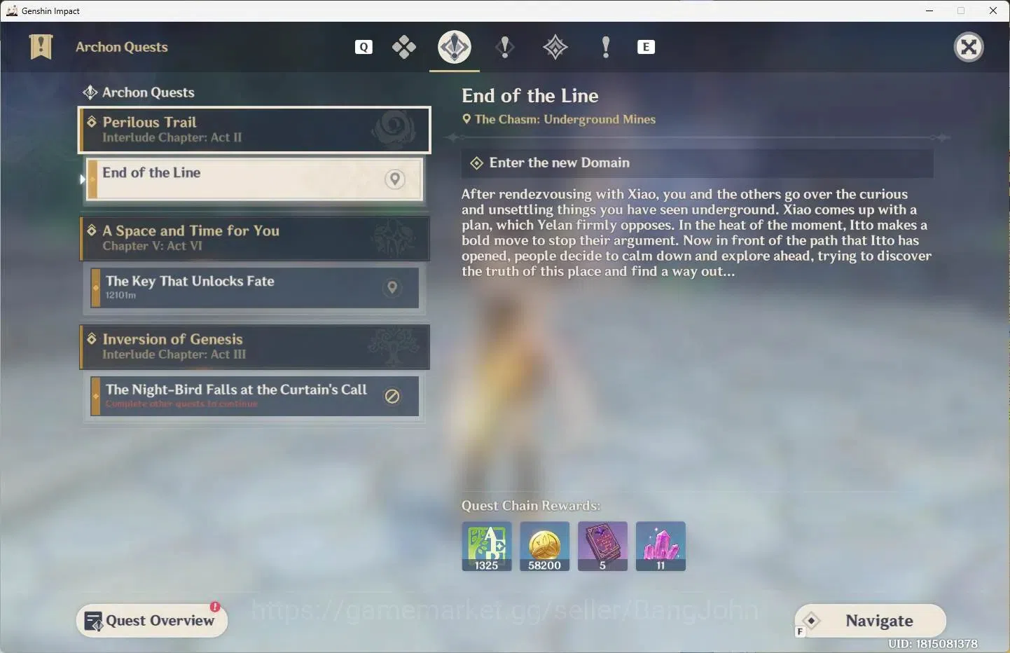 Genshin Impact Accounts Others ASIA | AR 58 | 11 Limit+1 Sign|Varesa,Mavuika,Xilonen,Columbina+6 Charstd|2 (*5 Wep)Reliquary 11