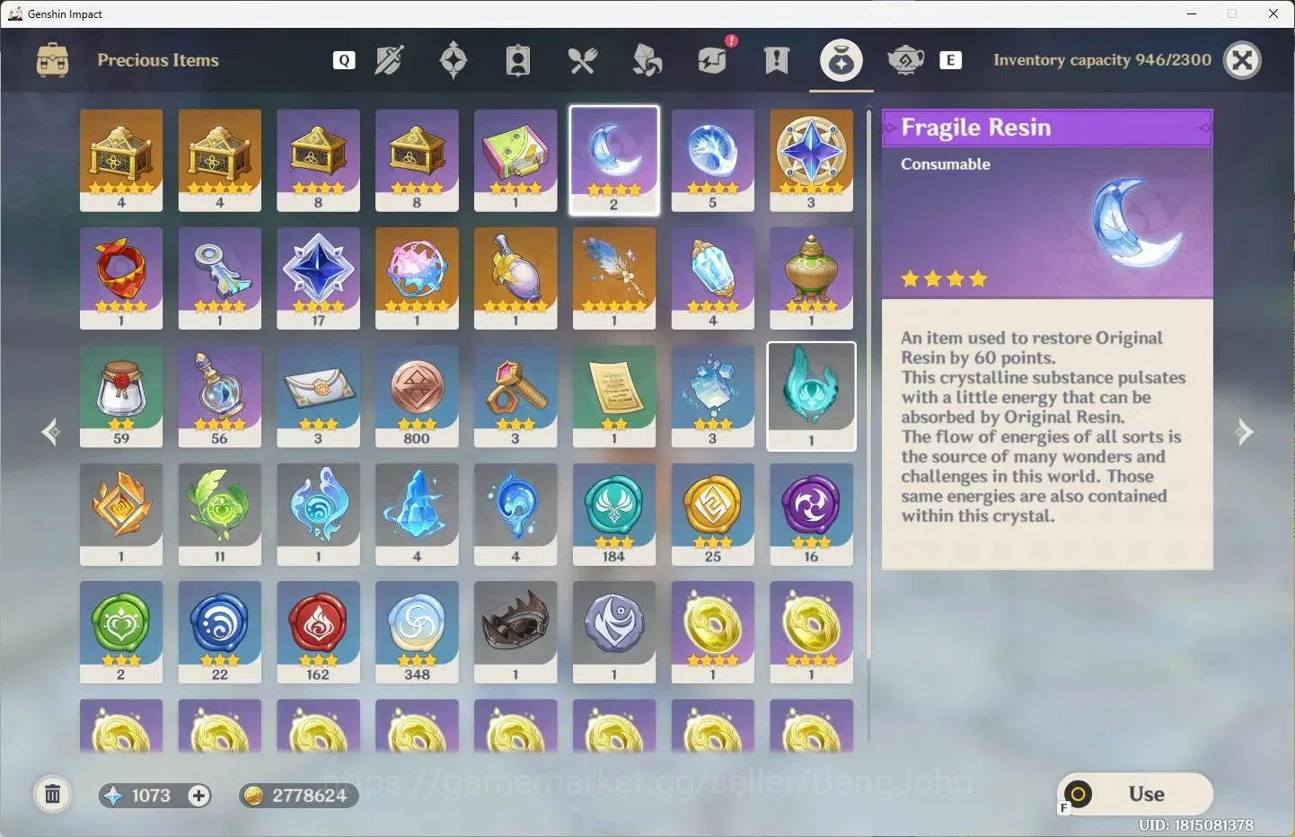 Genshin Impact Accounts Others ASIA | AR 58 | 11 Limit+1 Sign|Varesa,Mavuika,Xilonen,Columbina+6 Charstd|2 (*5 Wep)Reliquary 6