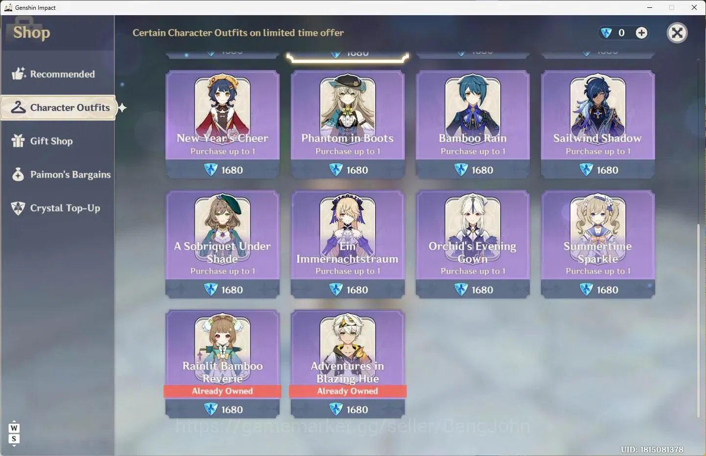 Genshin Impact Accounts Others ASIA | AR 58 | 11 Limit+1 Sign|Varesa,Mavuika,Xilonen,Columbina+6 Charstd|2 (*5 Wep)Reliquary 7