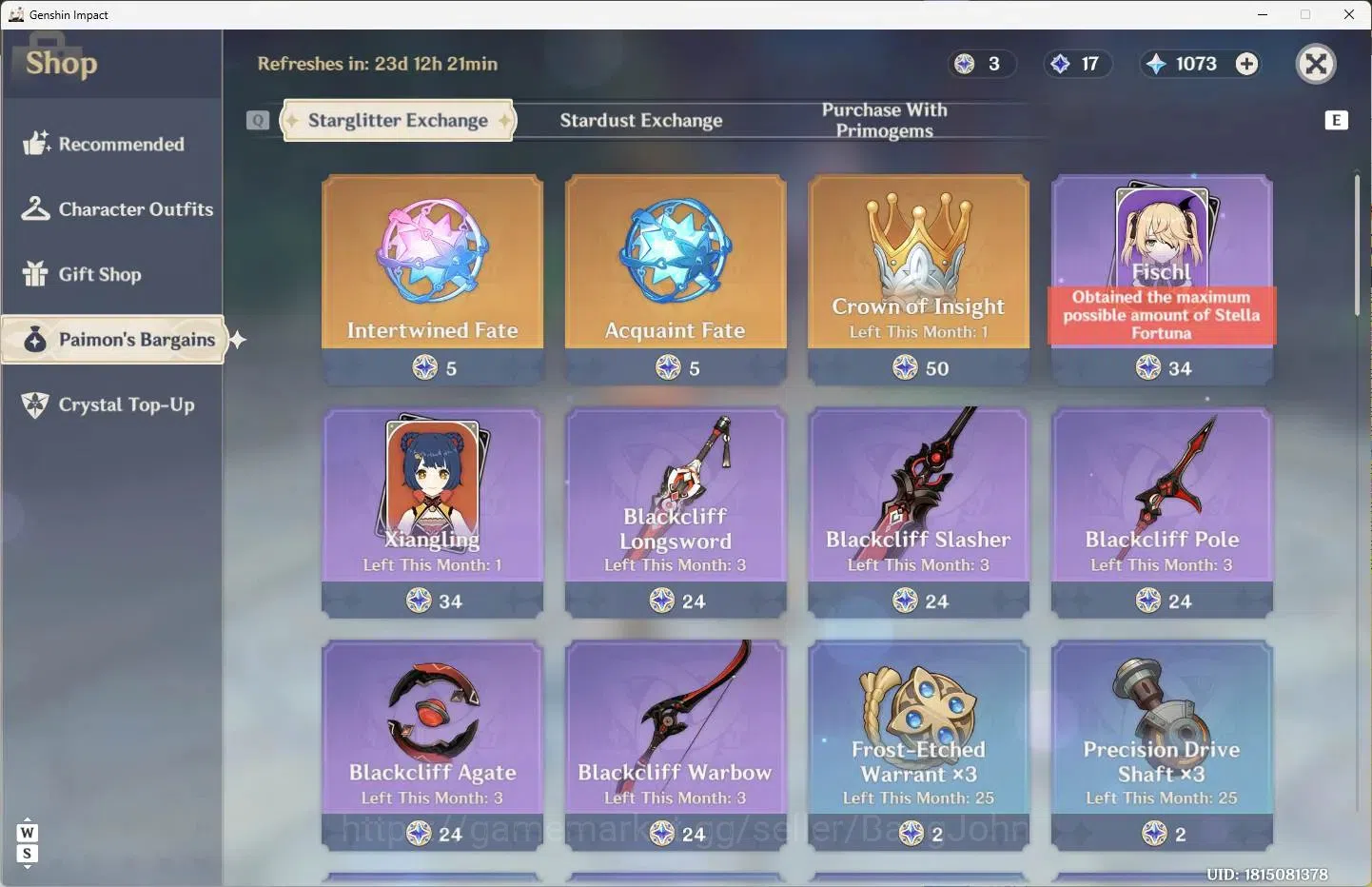 Genshin Impact Accounts Others ASIA | AR 58 | 11 Limit+1 Sign|Varesa,Mavuika,Xilonen,Columbina+6 Charstd|2 (*5 Wep)Reliquary 8