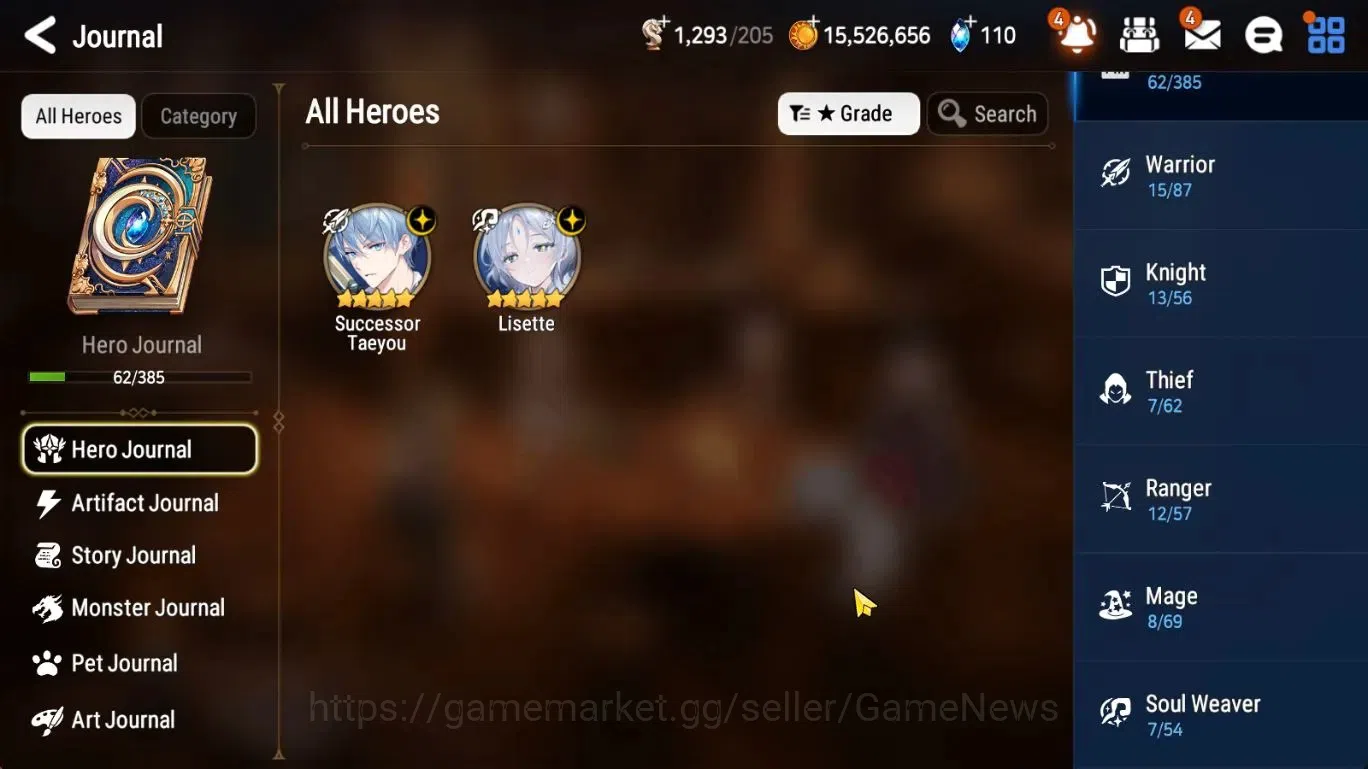 Epic Seven Accounts Starter GLOBAL UnVerif|New Era|2 ML(Lisete,SC Taeyou)+Estele,TA Coli,Landy,Etc|Poh ON|Abys F 52|1,2K 1
