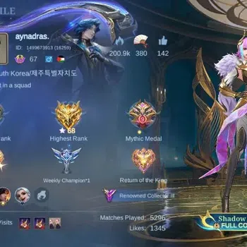 Mobile Legends: Bang Bang Accounts Collector Global|Skin 232|Renowned|KOF Karina,PRIME Claude,STAR Hayabusa,Collector