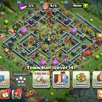 Clash of Clans Accounts High-End LV 144|TH 14-BH 8|HH 8|Limited Skin|BK 58,AQ 58,GW 53,MP 52,RC 27|BM 5,BC 16|1,5K League
