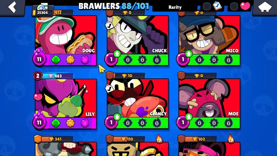 Brawl Stars Accounts 25304 Trophy|88 Brawlers 19 MAX Lvl|6 Hyperchar [DNita,SPoco,SRico,Etc] 6 Legend 5 Myth 69 Epic Skin 11
