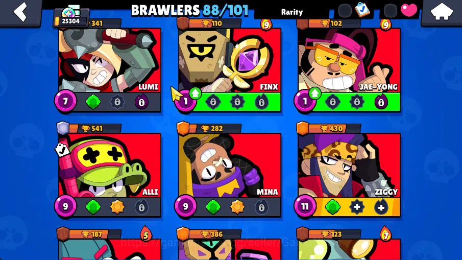 Brawl Stars Accounts 25304 Trophy|88 Brawlers 19 MAX Lvl|6 Hyperchar [DNita,SPoco,SRico,Etc] 6 Legend 5 Myth 69 Epic Skin 12