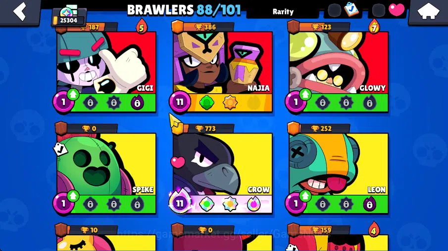 Brawl Stars Accounts 25304 Trophy|88 Brawlers 19 MAX Lvl|6 Hyperchar [DNita,SPoco,SRico,Etc] 6 Legend 5 Myth 69 Epic Skin 13