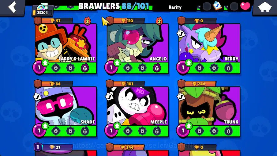 Brawl Stars Accounts 25304 Trophy|88 Brawlers 19 MAX Lvl|6 Hyperchar [DNita,SPoco,SRico,Etc] 6 Legend 5 Myth 69 Epic Skin 8