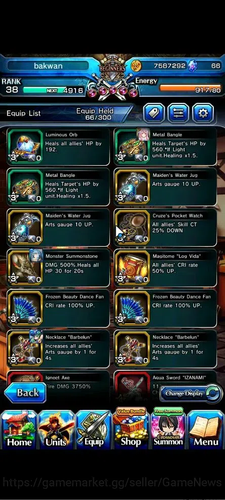 Grand Summoners Accounts Global|Rank 38|3 Ascend+2 TW|[CF Millim,Shuna]+TW, image 10