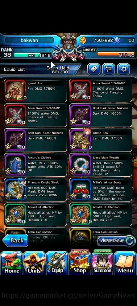Grand Summoners Accounts Global|Rank 38|3 Ascend+2 TW|[CF Millim,Shuna]+TW, image 11