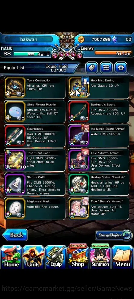 Grand Summoners Accounts Global|Rank 38|3 Ascend+2 TW|[CF Millim,Shuna]+TW, image 12