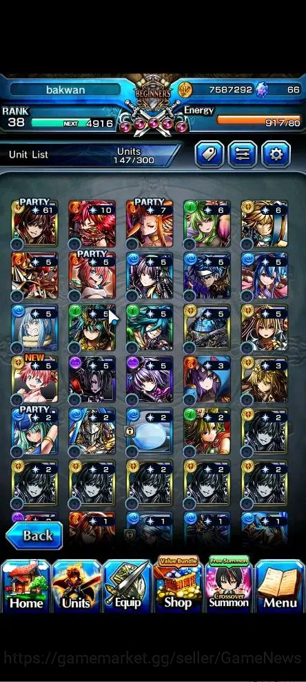 Grand Summoners Accounts Global|Rank 38|3 Ascend+2 TW|[CF Millim,Shuna]+TW, image 5