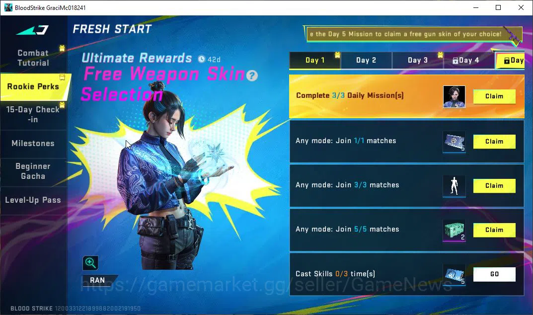 Blood Strike Accounts Starter ASIA|Fresh Starter|ETERNAL Kala-Requiem |Collab BLEACH Ethan-Byakuya Kuchiki|NetEase|Check 12