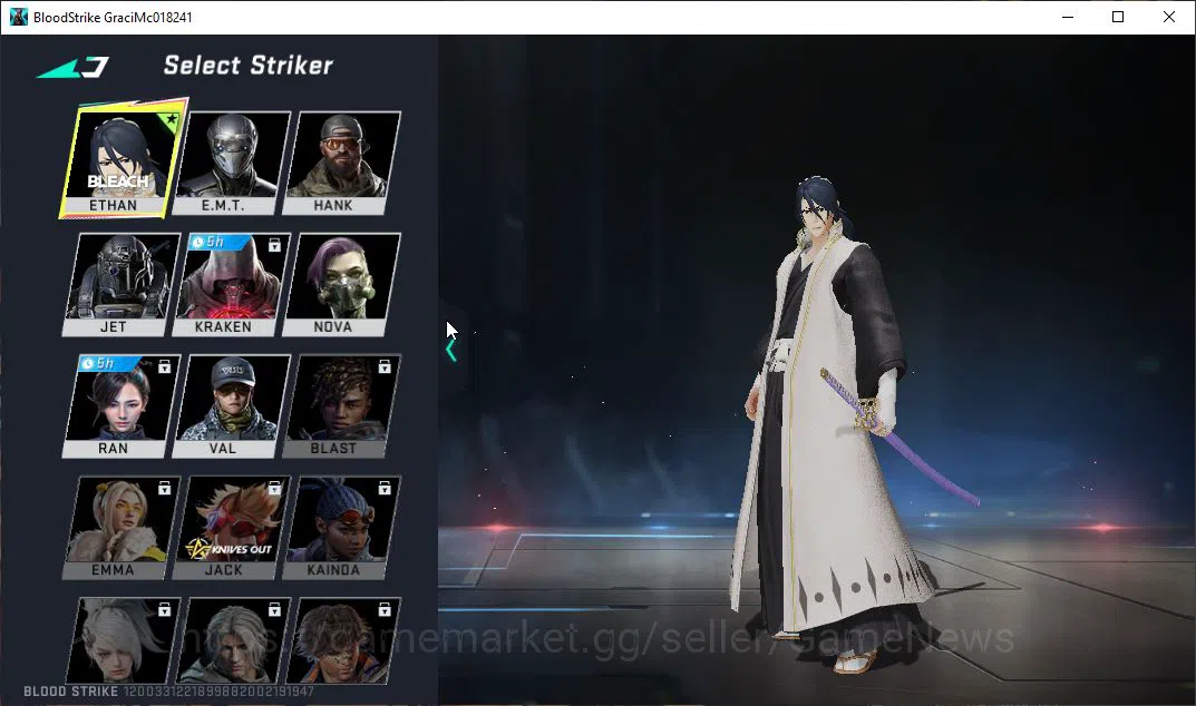 Blood Strike Accounts Starter ASIA|Fresh Starter|ETERNAL Kala-Requiem |Collab BLEACH Ethan-Byakuya Kuchiki|NetEase|Check 5
