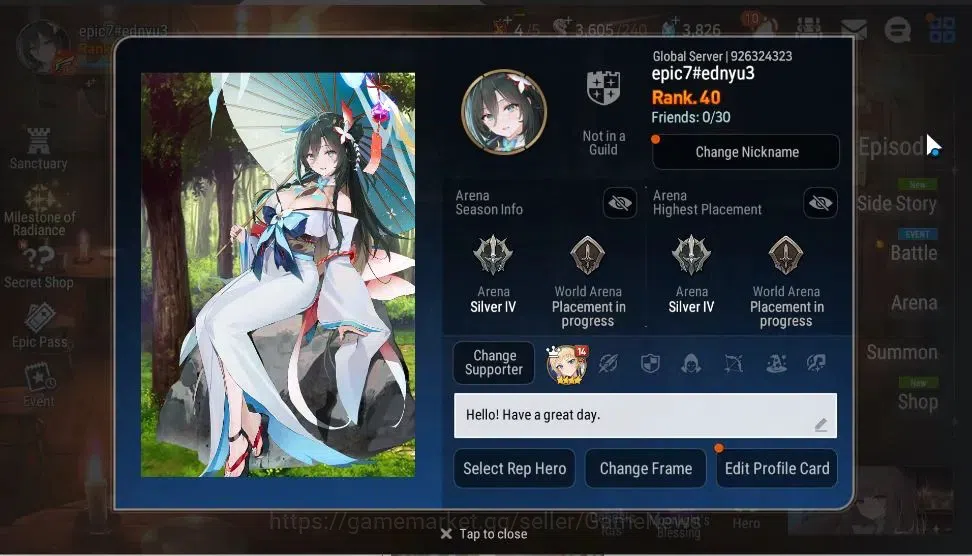 Epic Seven Accounts GLOBAL Unverif|6 ML[Salome,Belian,DD Ray,SBN Sezan image 2