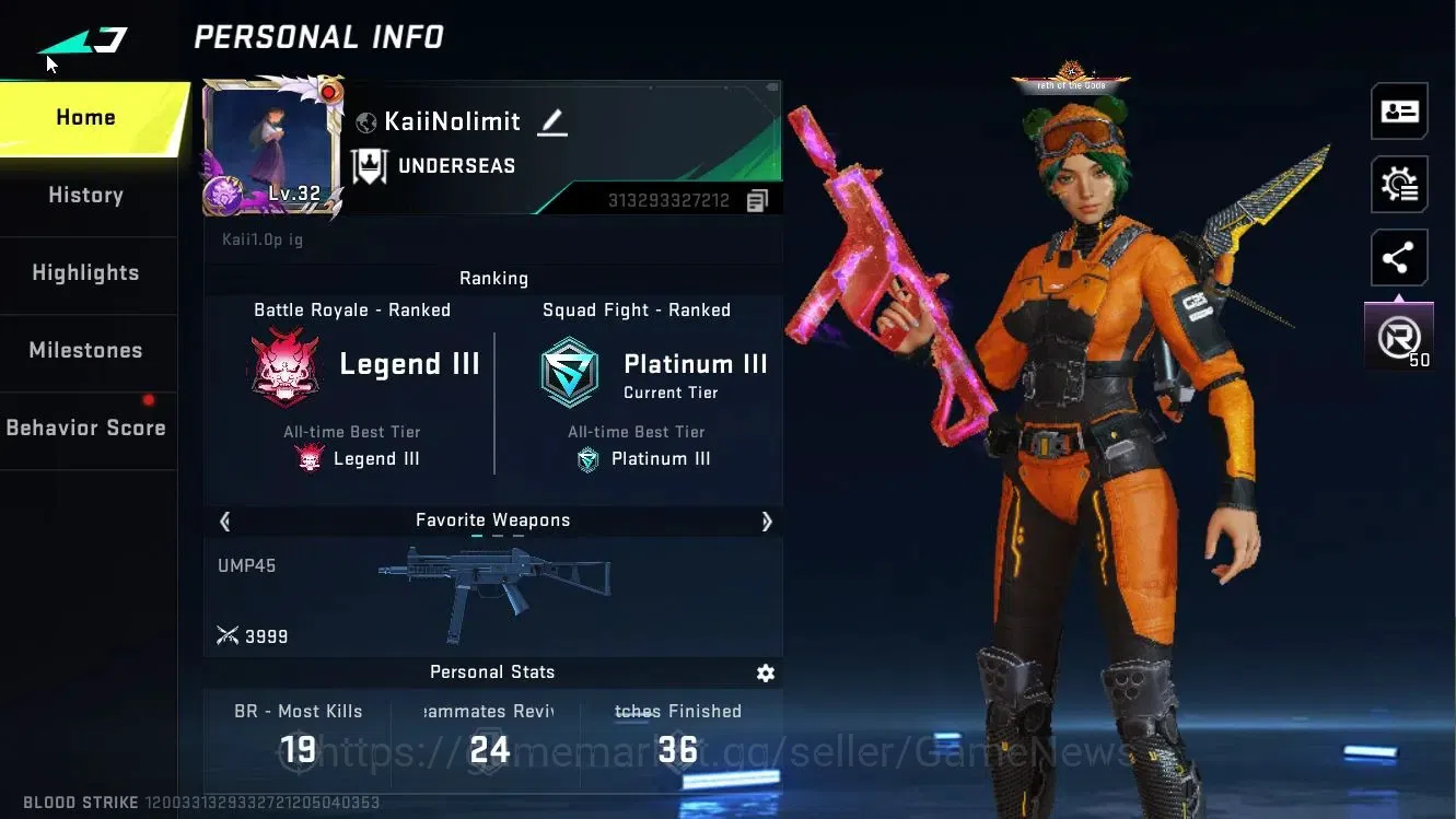 Blood Strike Accounts ASIA|Collab 7DS (Kar98,QBZ95)|7 Legendary (ETHAN,M image 2
