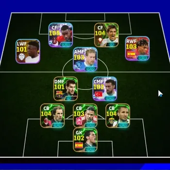 eFootball Accounts High-End Android|Power 3184|1 BT Old|32 Epic(Chiellini,Baresi,David Villa,Martin,Park Ji Sung),Etc|12