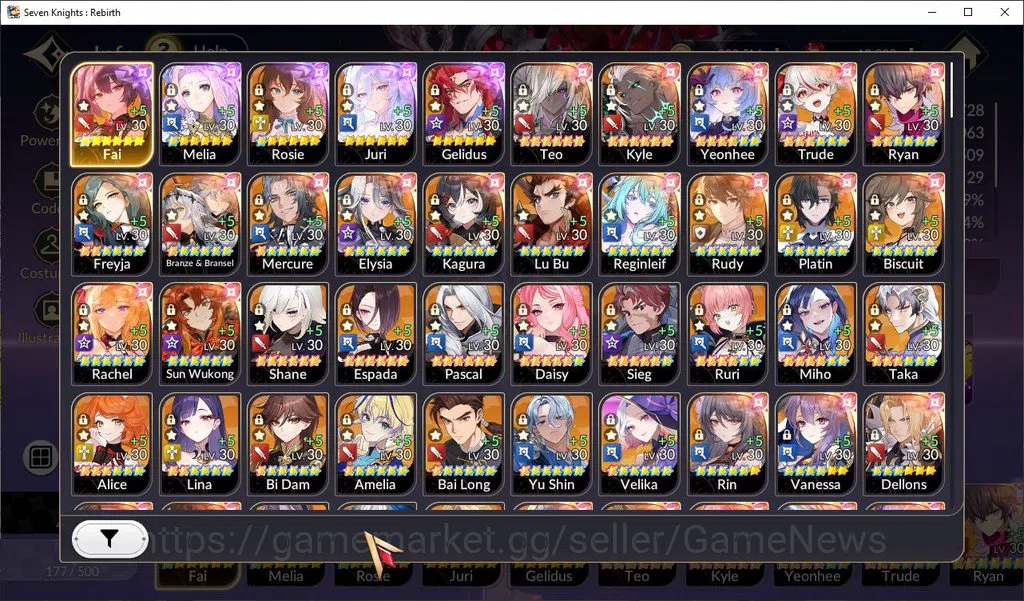 Seven Knights Re:Birth Accounts Global SEA ENDGAME|Full Ex-7k[FaiTC1,MeliaTC1,Rosi image 1
