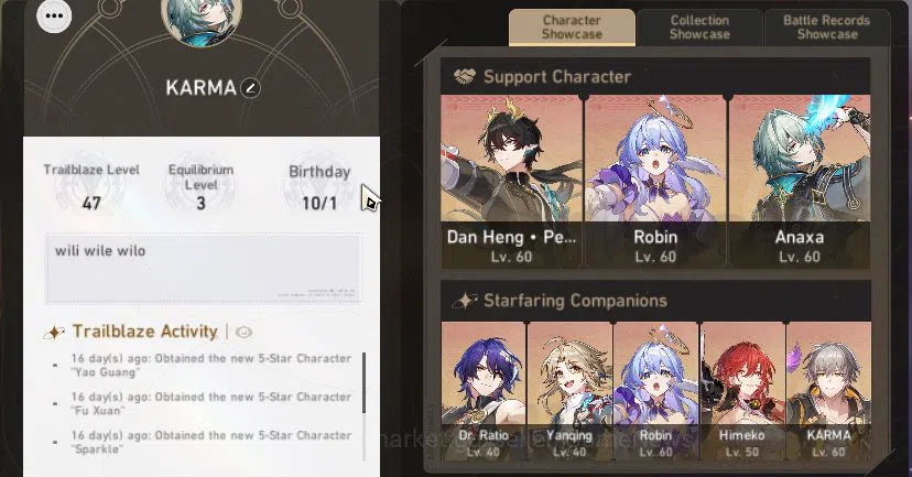 Honkai Star Rail Accounts Asia|TL 47|7 Limited|Yaoguang,Robin,Dante,Sparkle, image 2