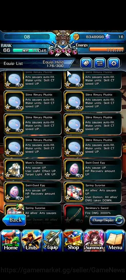 Grand Summoners Accounts End-Game Global|Rank 66|14 Ascend+7 TW[Emiyu,Chloe,DL Rimuru,Milim,DLS Rimuru,S Rimuru]+TW,S 16