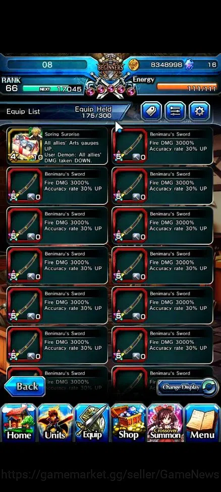 Grand Summoners Accounts End-Game Global|Rank 66|14 Ascend+7 TW[Emiyu,Chloe,DL Rimuru,Milim,DLS Rimuru,S Rimuru]+TW,S 17