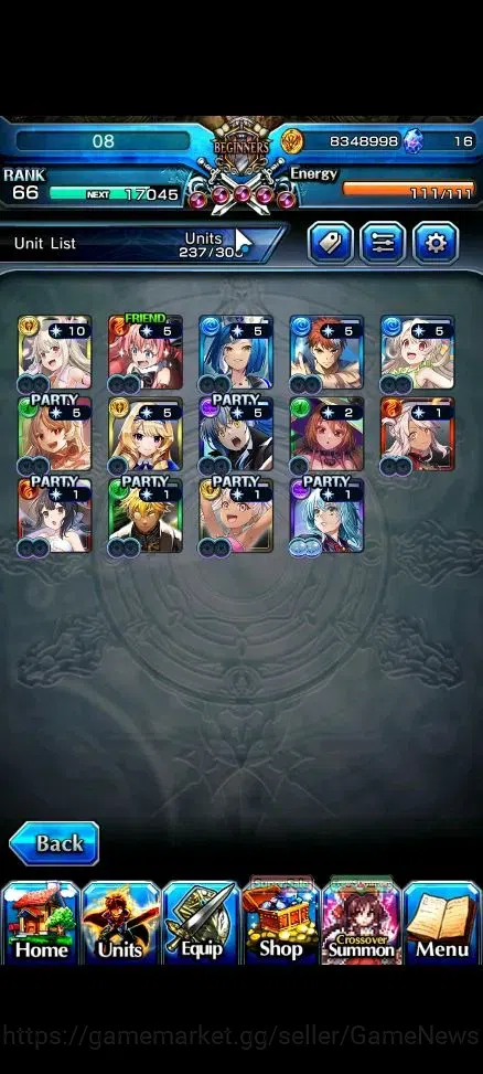 Grand Summoners Accounts End-Game Global|Rank 66|14 Ascend+7 TW[Emiyu,Chloe,DL Rimuru,Milim,DLS Rimuru,S Rimuru]+TW,S 4