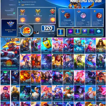 Mobile Legends: Bang Bang Accounts #4766 120 Skins | Cyclops SpongeBob (SPONGEBOB) | Natalia Warrioress Paragon (COLLECTOR