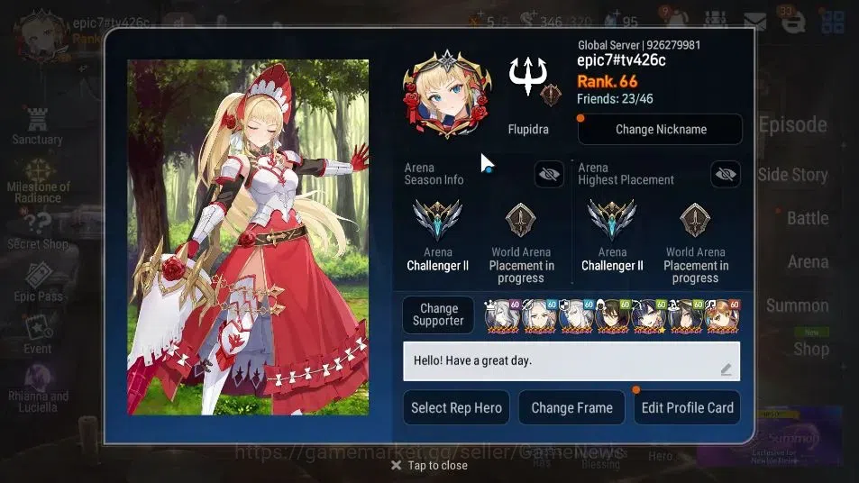 Epic Seven Accounts GLOBAL UnVerif|New Era|12 ML(Har Setti,LC Bellona, image 2