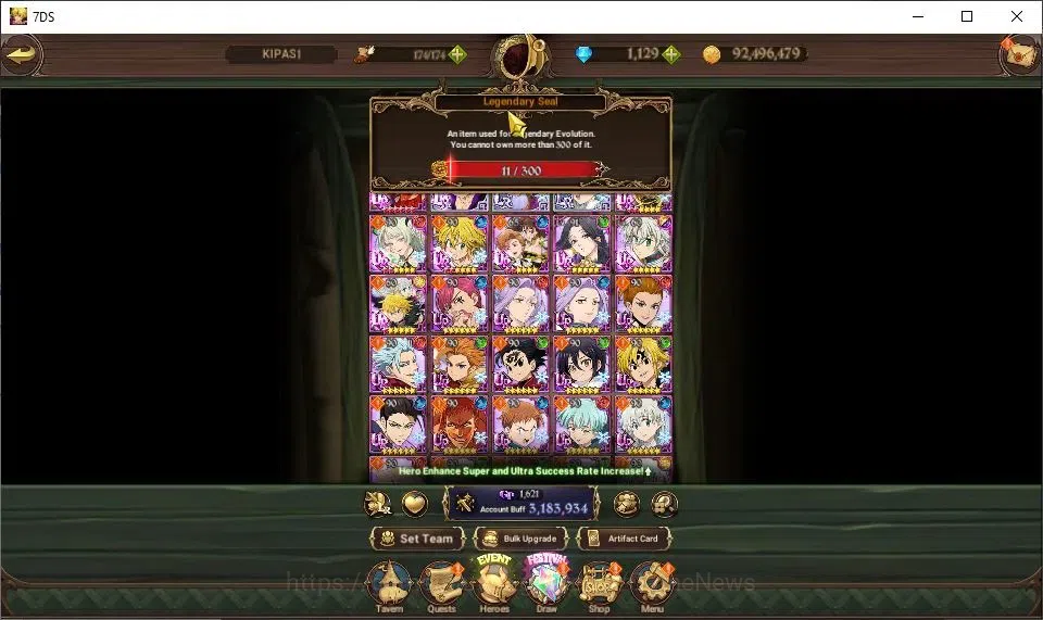 The Seven Deadly Sins: Grand Cross Accounts GLOBAL|3,1M CC|1,129 DM+11 LS|2 LR+9 UR|Helbram,El image 2