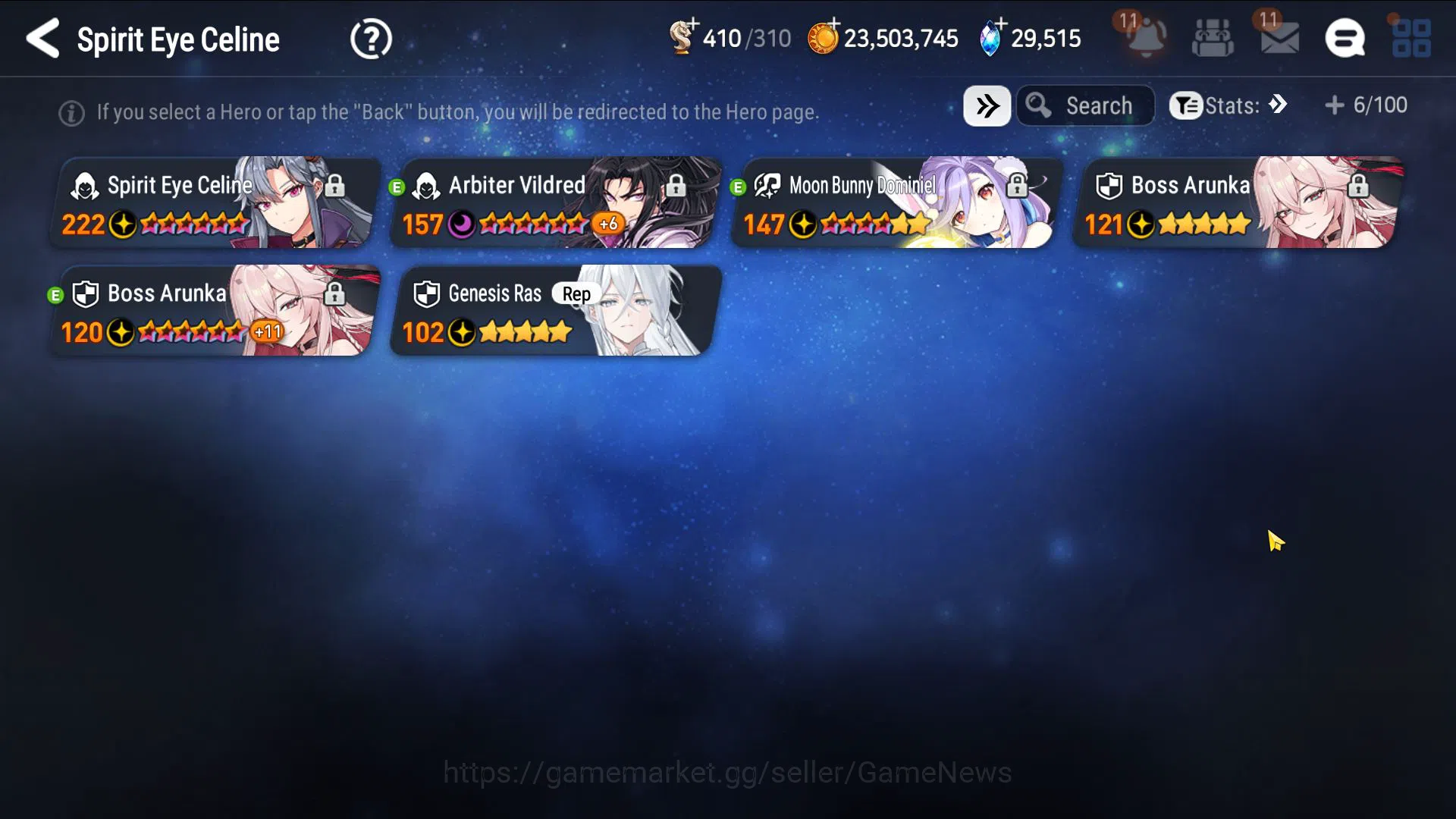 Epic Seven Accounts Asia Unverif|6 ML(B Arunka Dupe,Genesis,SE Celine) image 16