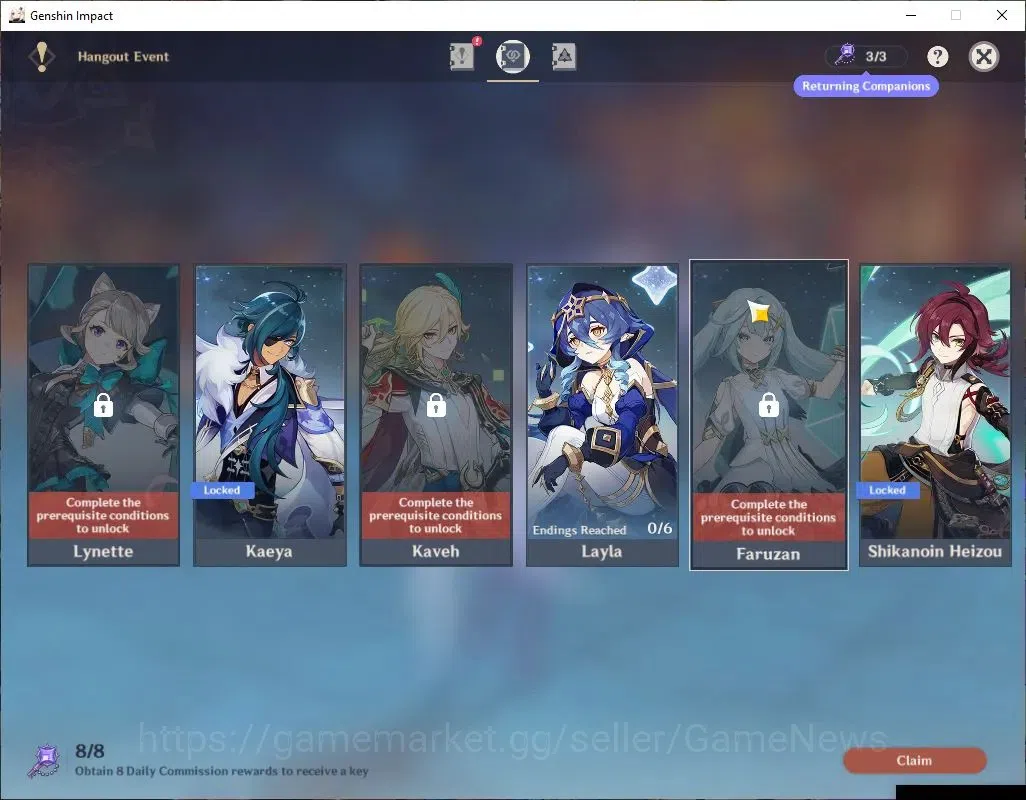 Genshin Impact Accounts ASIA|AR 55|5 Limited+1(*5Weapon)|Zibai,Skirk,Muala image 12